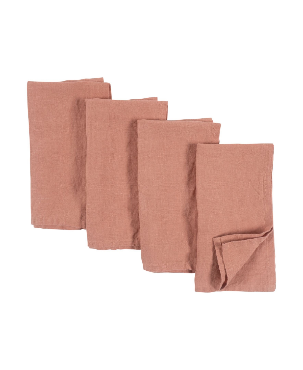 Kaf Home Verona Stonewashed Linen Napkins, Set Of 4 In Light Gray