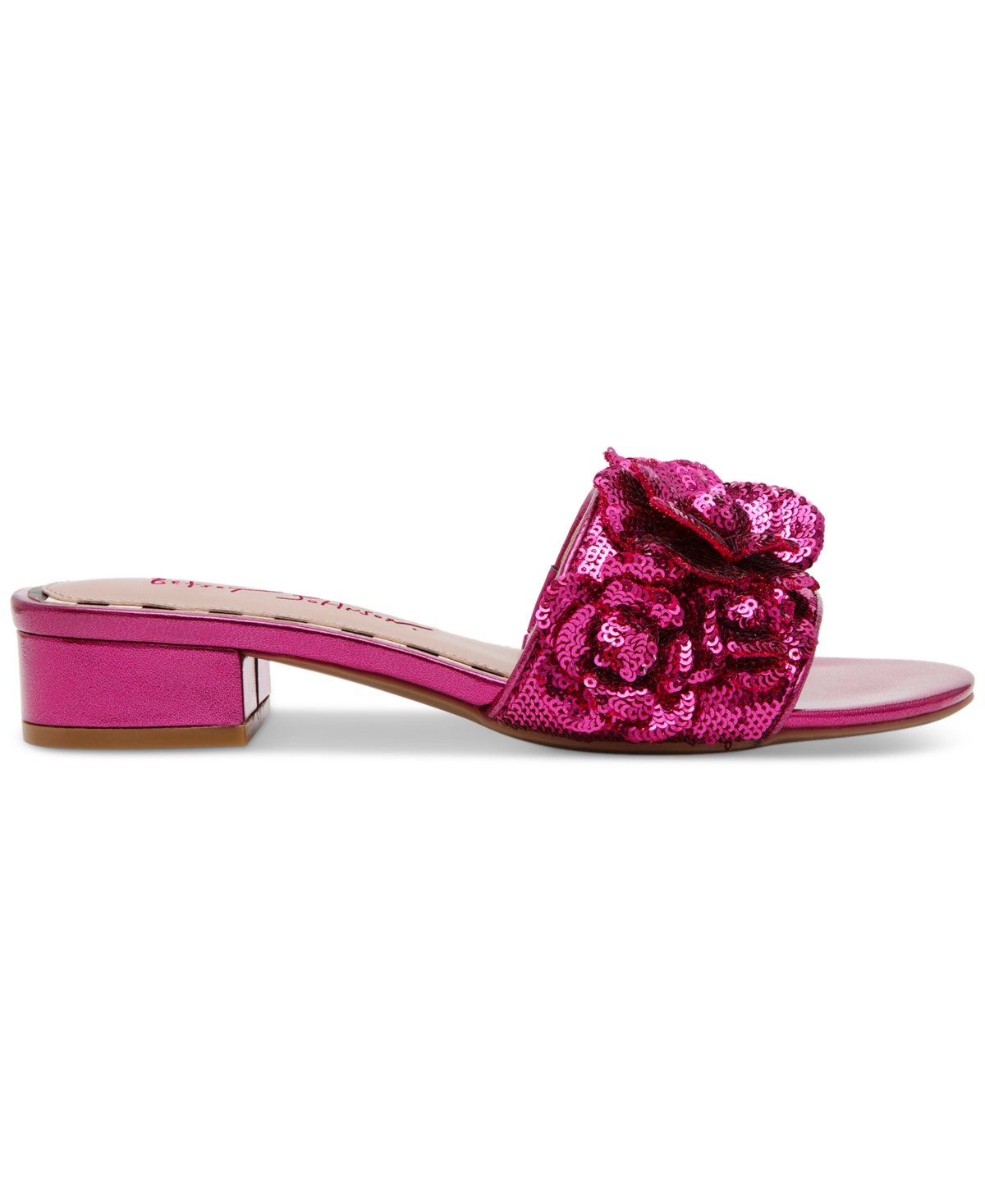 Betsey Johnson Women's Alysa Block Heel Floral Slide Sandals