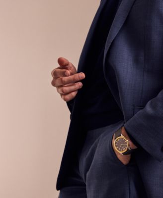 Eco-Drive Unisex Gray Leather Strap Watch 38mm