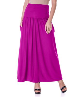 Women's Foldover with Pockets Maxi Skirt