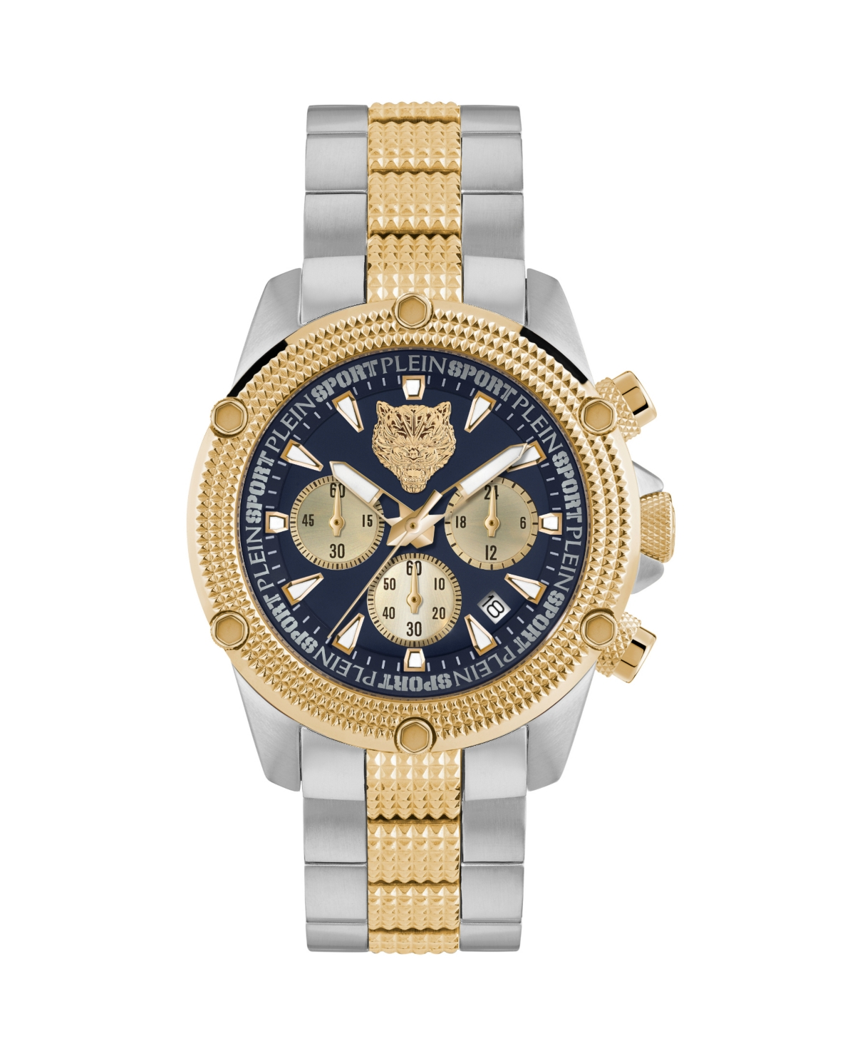 Men's Hurricane Chronograph Date Quartz Two Tone Bracelet 44mm - Two Tone