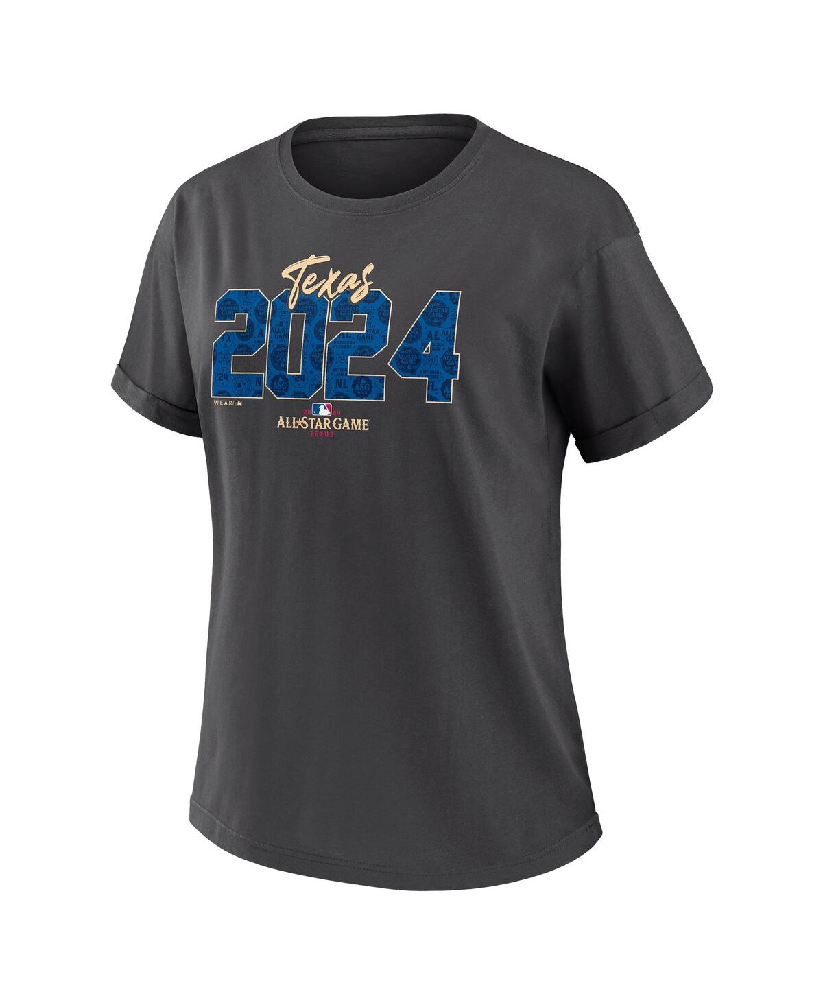 Wear By Erin Andrews Women's Charcoal 2024 Mlb All-star Game Boyfriend T-shirt In Charcoal