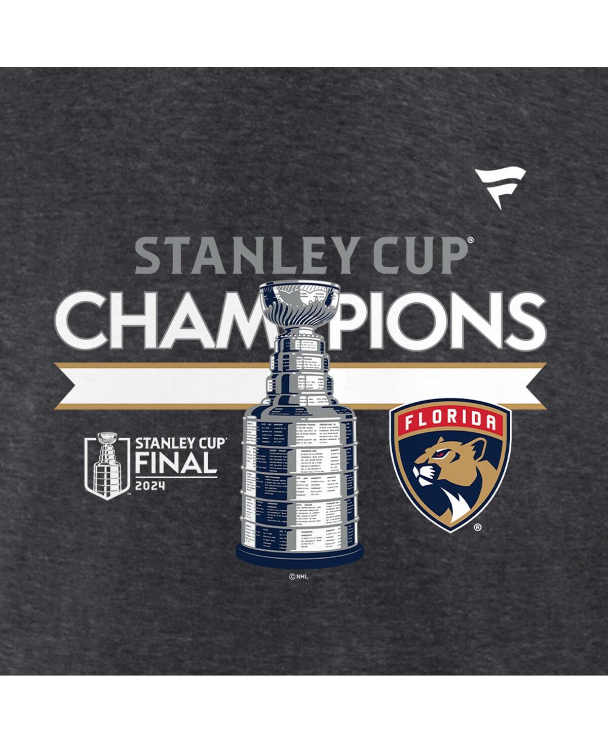 Fanatics Men's Heather Charcoal Florida Panthers 2024 Stanley Cup Champions Locker Room Big Tall T-Shirt