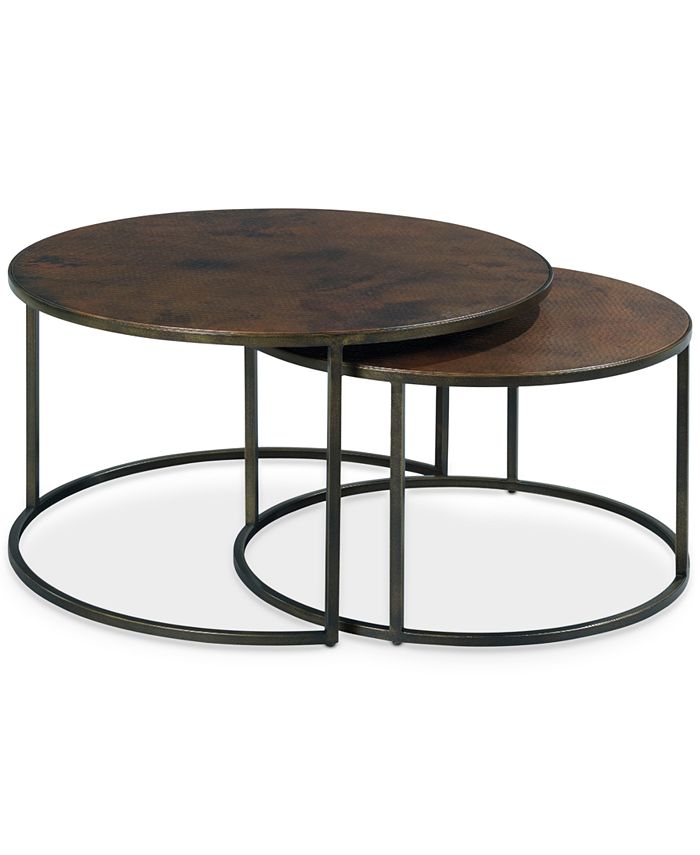Furniture Copper Round 2 Piece Nesting Coffee Table Set Reviews Furniture Macy S