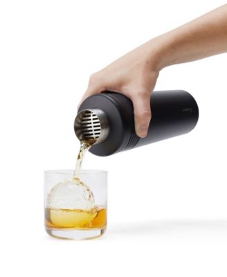 18 oz Stainless Steel Cocktail Shaker, Multi-Use Stainless Steel Topper with 1.5 oz  shot Cap and Strainer
