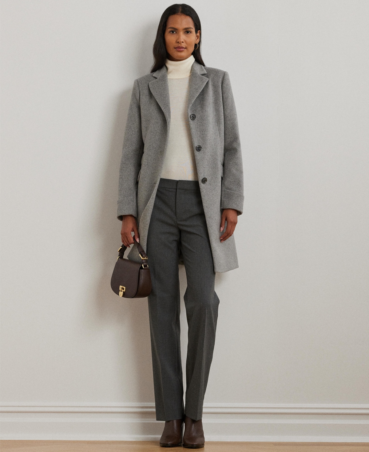Ralph Lauren Women's Single-breasted Walker Coat In Gray