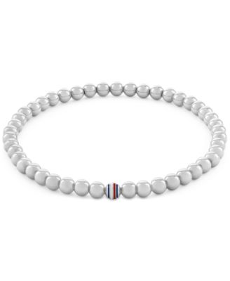 Tommy Hilfiger Beaded Stainless Steel Stretch Bracelet - Silver 60$