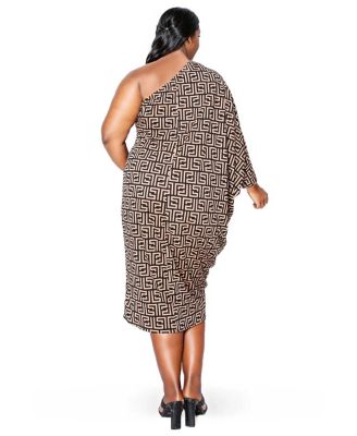 Plus Size Persephone Asymmetrical Midi Dress