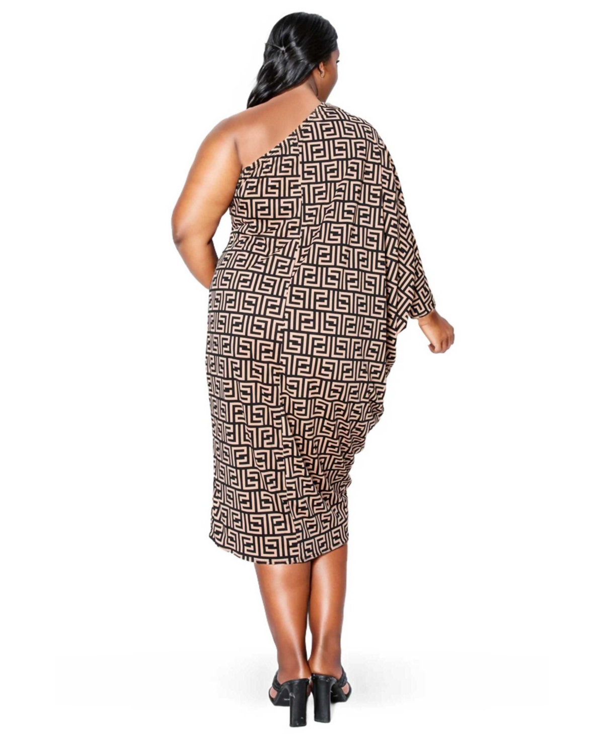 L I V D Plus Size Persephone Asymmetrical Midi Dress