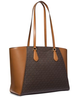 Taryn Large Signature Logo and Leather Tote