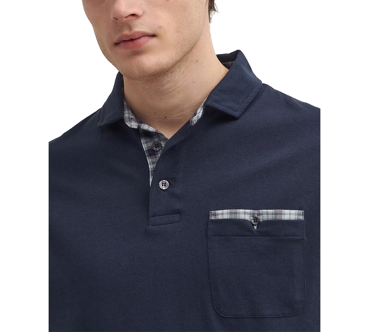 Barbour Men's Corpatch Long-Sleeve Polo Shirt -blue