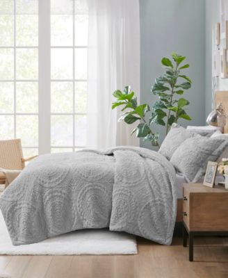 Arya Embroidered Medallion Faux Fur 3-Pc. Comforter Set, King/California King