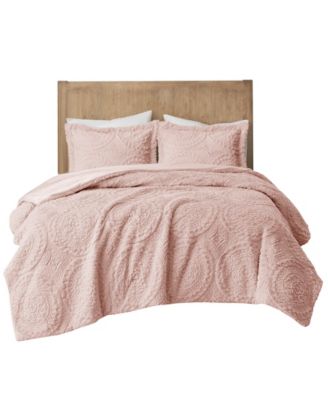 Arya Medallion Embroidered Faux Fur 2-Pc. Comforter Set, Twin/Twin XL