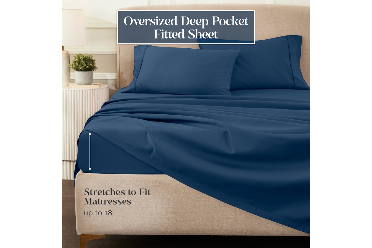 Superior 1200 Thread Count Egyptian Cotton Deep Pocket 4 Piece Sheet Set