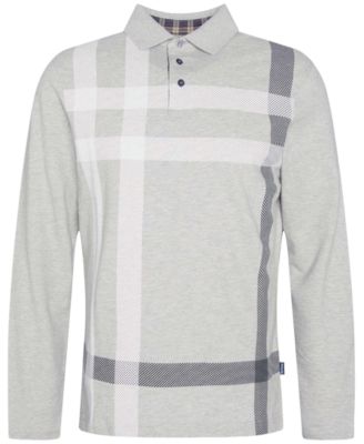 Men's Blaine Tailored-Fit Tartan Long-Sleeve Polo Shirt