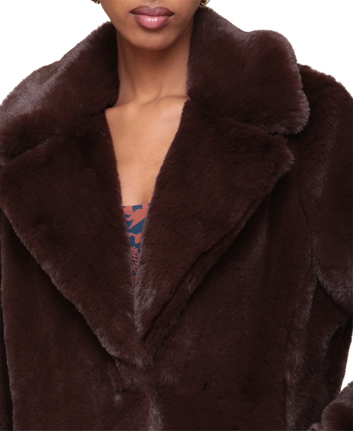 Avec Les Filles Women's Notched-Collar Faux-Fur Maxi Coat