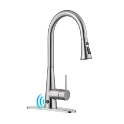 Single Handle Dual Function Pull Down Sprayer Kitchen Faucet with Touchless Sensor, Deckplate Included