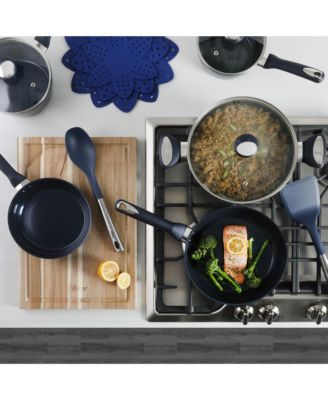 Hawke 14 Piece Aluminum Premium PFA Free Ceramic Nonstick Blue Sapphire Pots and Pans Cookware Set W/ Induction Base