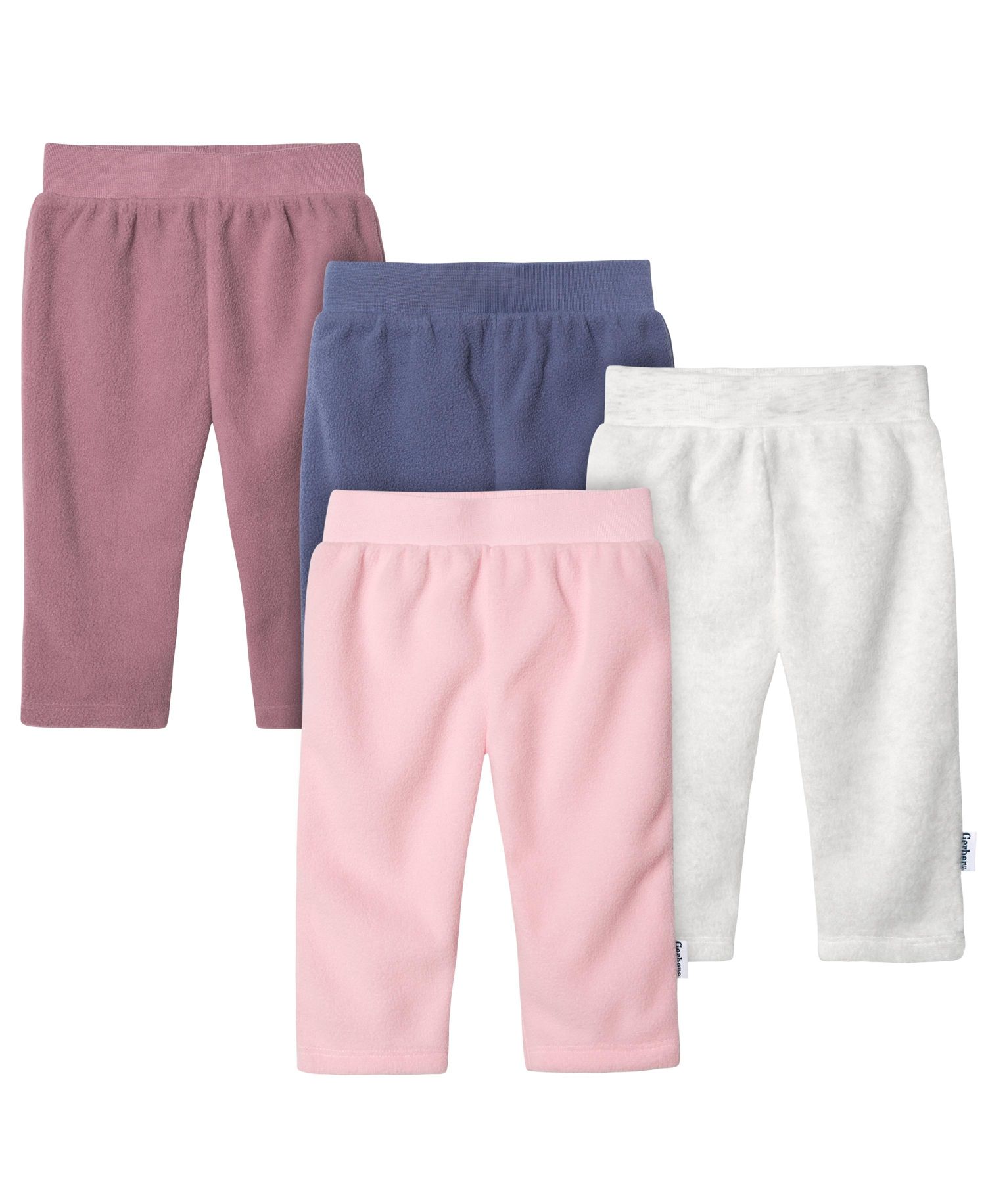 Baby Girls' Fleece Pants, 4-Pack