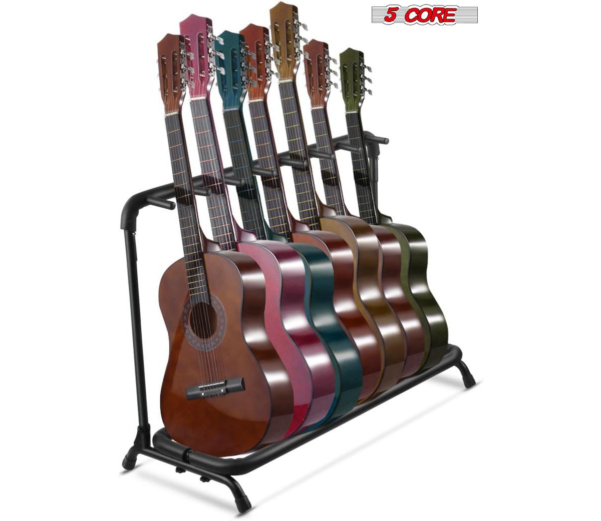 5 Core Guitar Rack 7 Slot Multi Guitars Stands Floor Safe Storage for Electric Acoustic Flying V Guitars