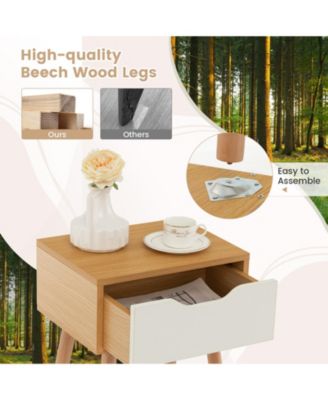 Modern Nightstand with Storage Drawer for Bedroom Living Room