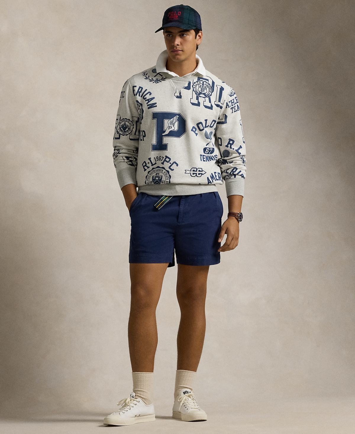★STONE ★ Fleece Graphic SweatshirtNewport NavyLT Spo Polo Ralph Lauren Men's Fleece Graphic Sweatshirt In Newport