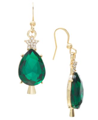 Holiday Lane - Gold-Tone Crystal Teardrop Earrings