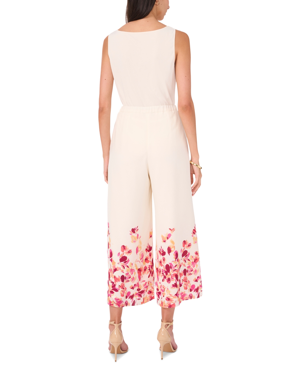 Sam & Jess Petite High-Rise Pull-On Printed Palazzo Pants -Pink