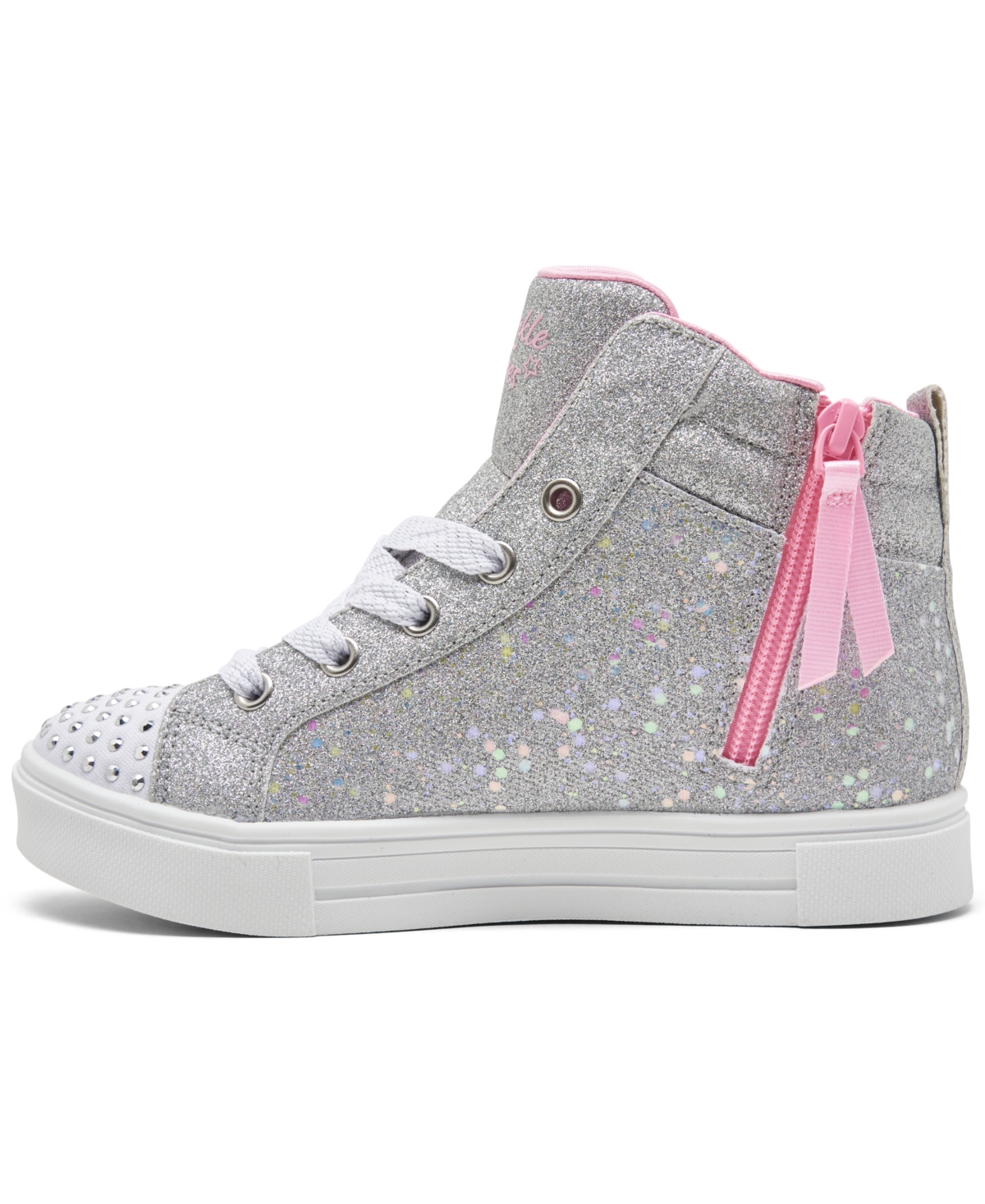 Skechers Little Girls Twinkle Toes: Twinkle Sparks - Charm Bestie High Top Light-Up Casual Sneakers from Finish Line