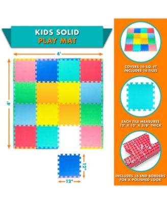 Kids Floor Play Mat 3/8-in, 16 Sq Ft - 16 Tiles
