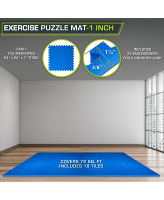 Exercise Puzzle Mat 1-in, 72 Sq Ft - 18 Tiles