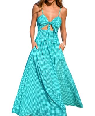 green gingham maxi dress Jessie Maxi Dress in Apple Green Gingham main image 0