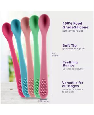 Baby Spoons - Infant Spoons First Stage - Silicone Baby Spoon For Self Feeding - First Stage Baby Feeding Spoon Set Gum Friendly - BPA Free