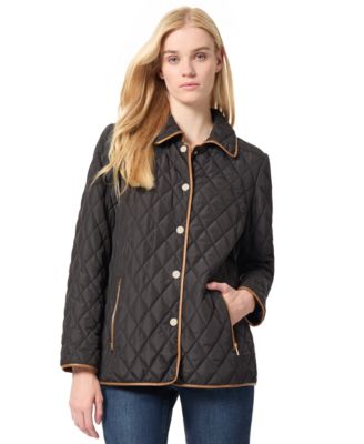 Jones New York - Petite Quilted Snap-Front Long-Sleeve Jacket