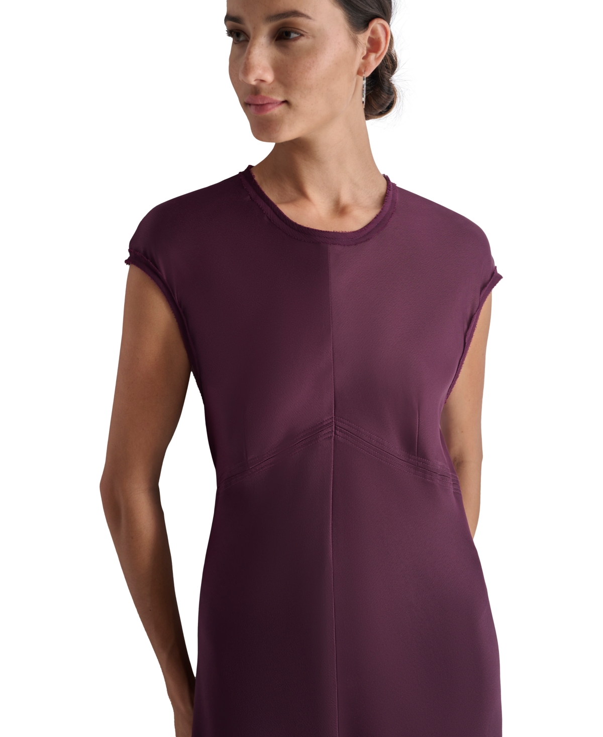Dkny Women's Round-Neck Cap-Sleeve Midi Sheath Dress