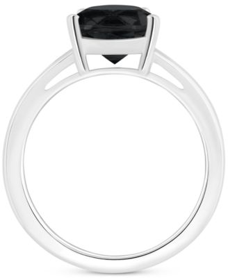 Onyx Pear Split Shank Polished Statement Ring in Sterling Silver