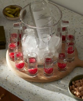 Paddle Shot Serving Set Oak Paddle Clear, 3.5oz