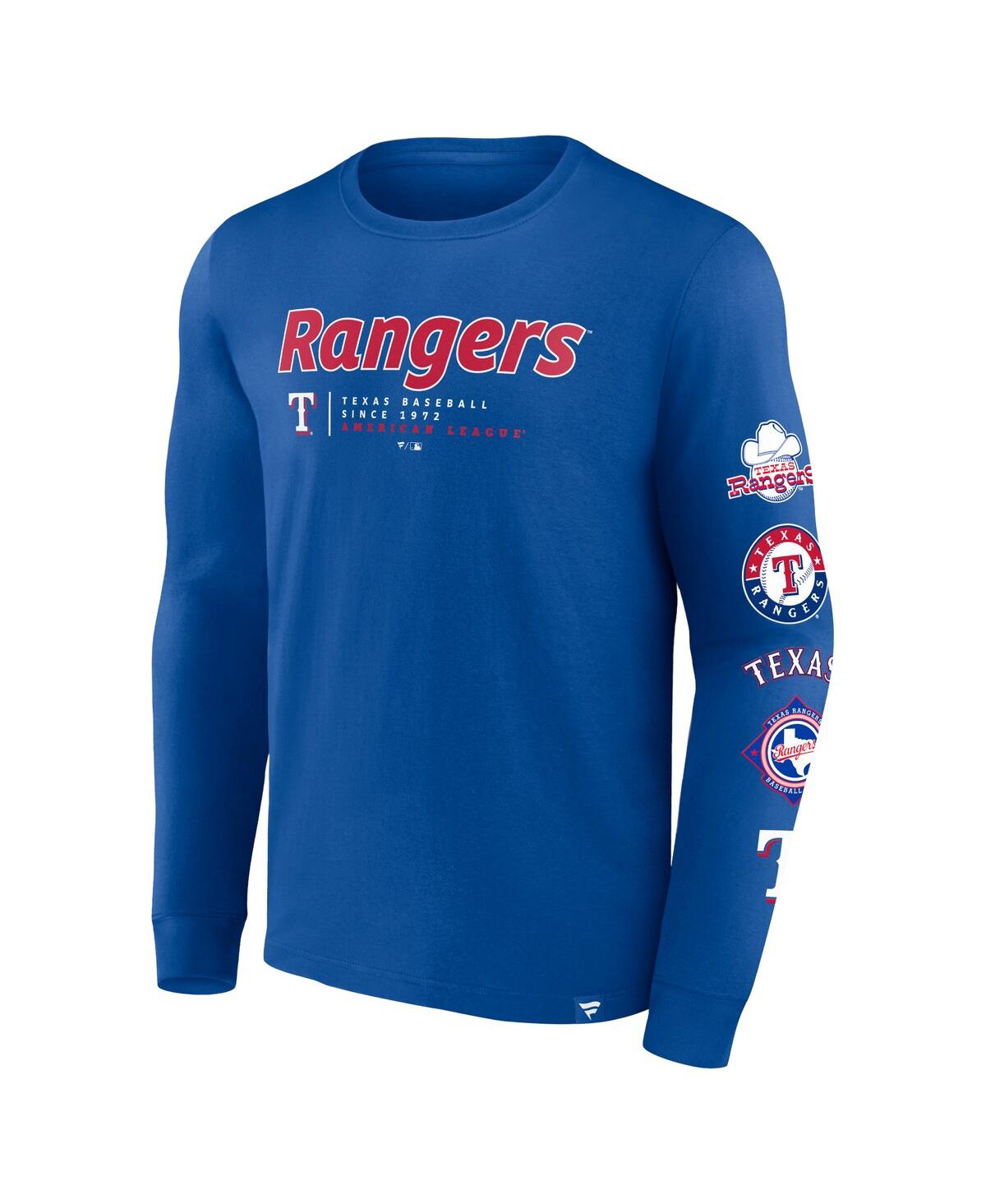 Fanatics Men's Royal Texas Rangers Strike The Goal Long Sleeve T-shirt In Royal