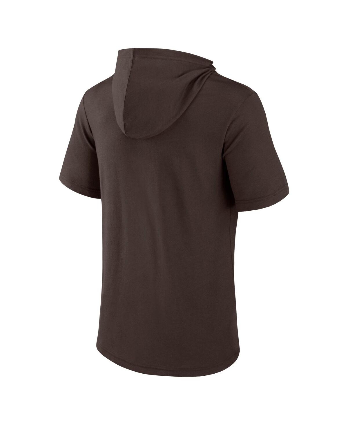 Fanatics Men'sSan Diego Padres Iconic Rebel Short Sleeve Pullover Hoodie - Brown
