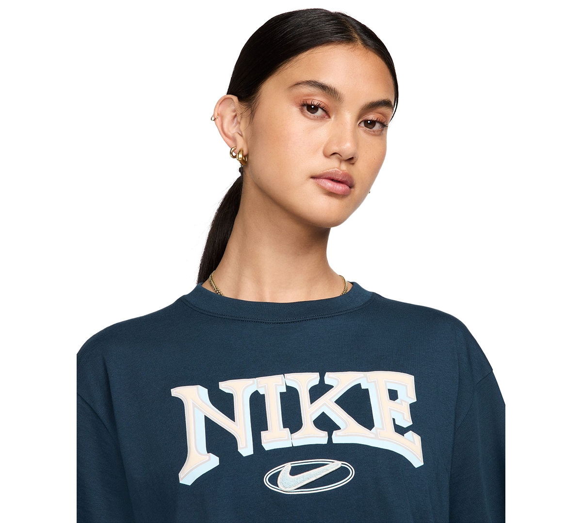 Nike Women's Sportswear Cotton Logo Short-Sleeve T-Shirt
