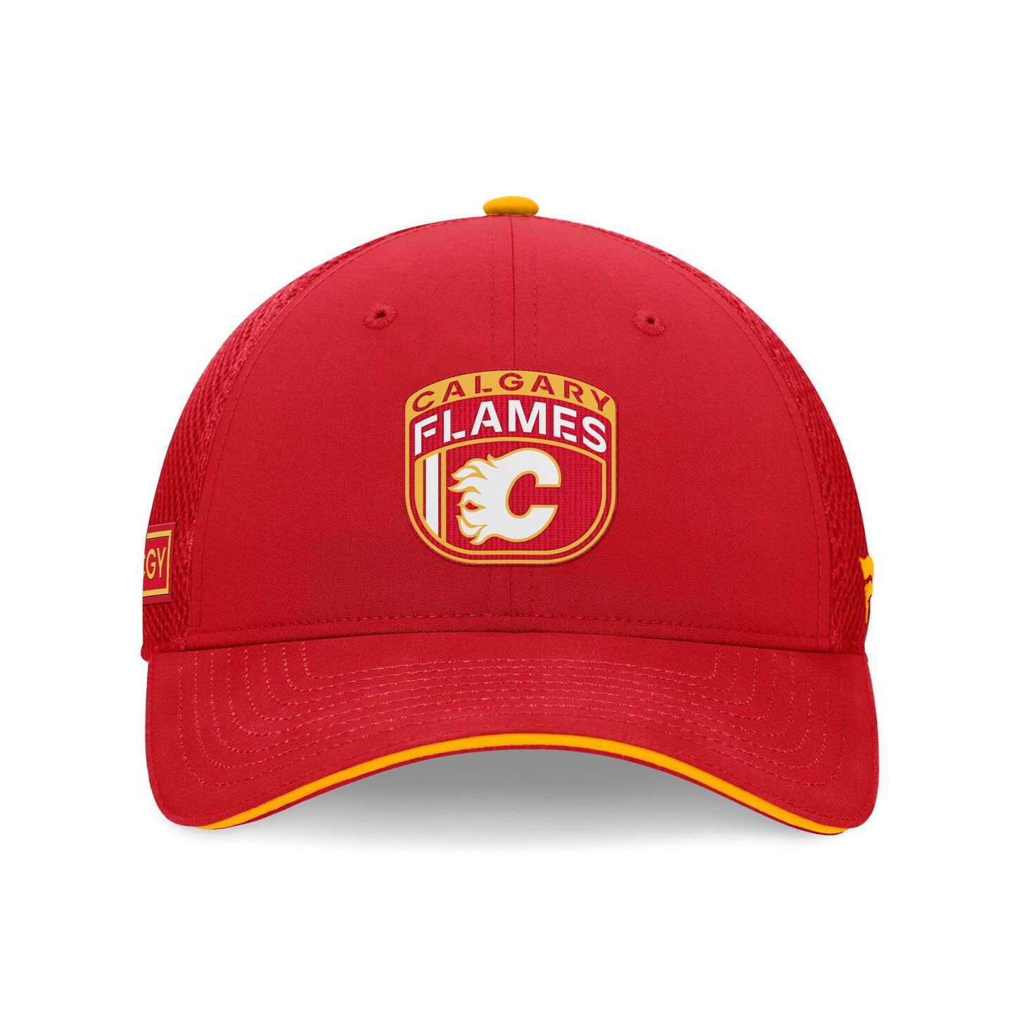 Мужская кепка Fanatics Red Calgary Flames 2024 NHL Draft on Stage Trucker Adjustable Hat — фото 3