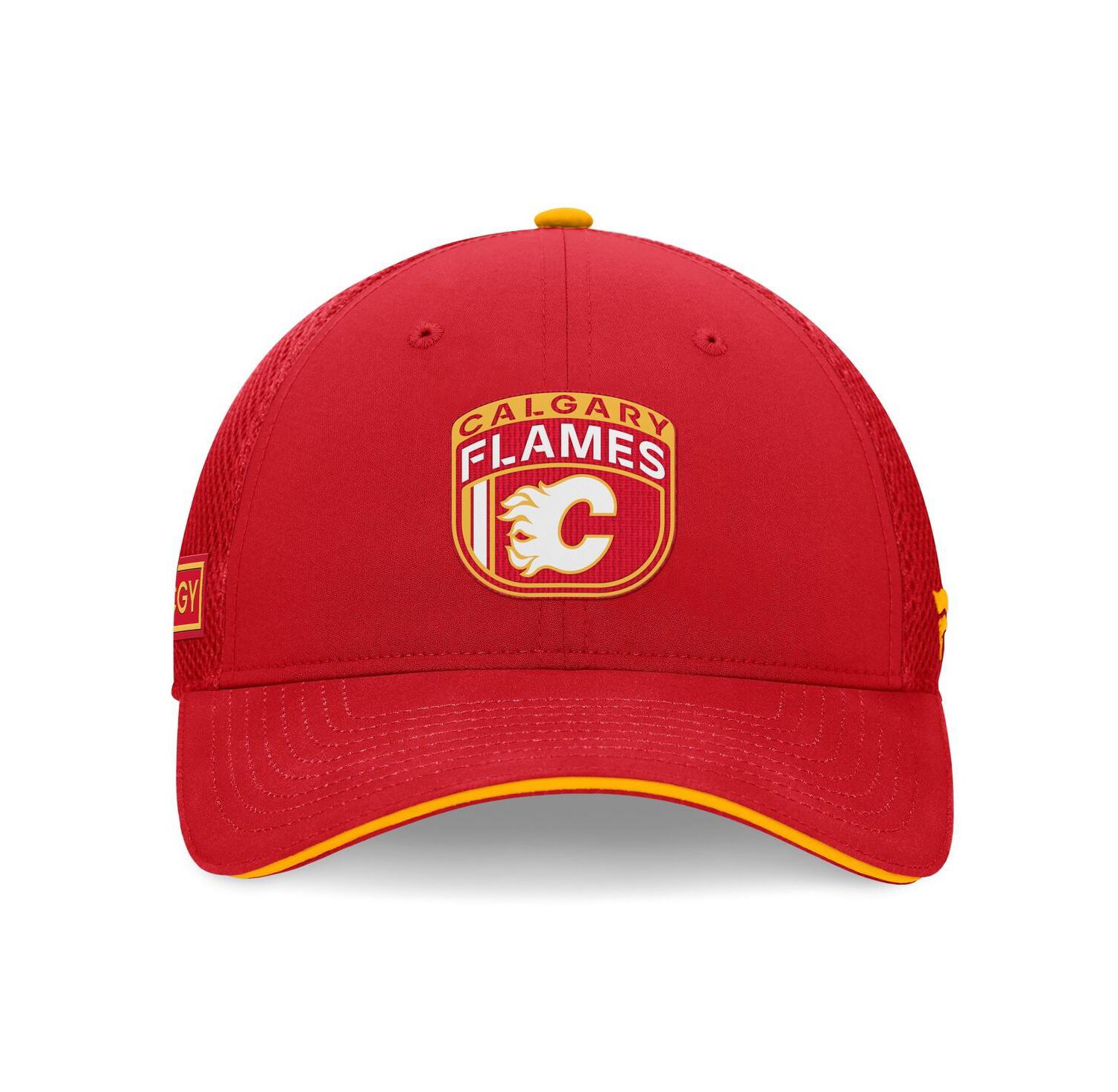 Men's Red Calgary Flames 2024 NHL Draft on Stage Trucker Adjustable Hat