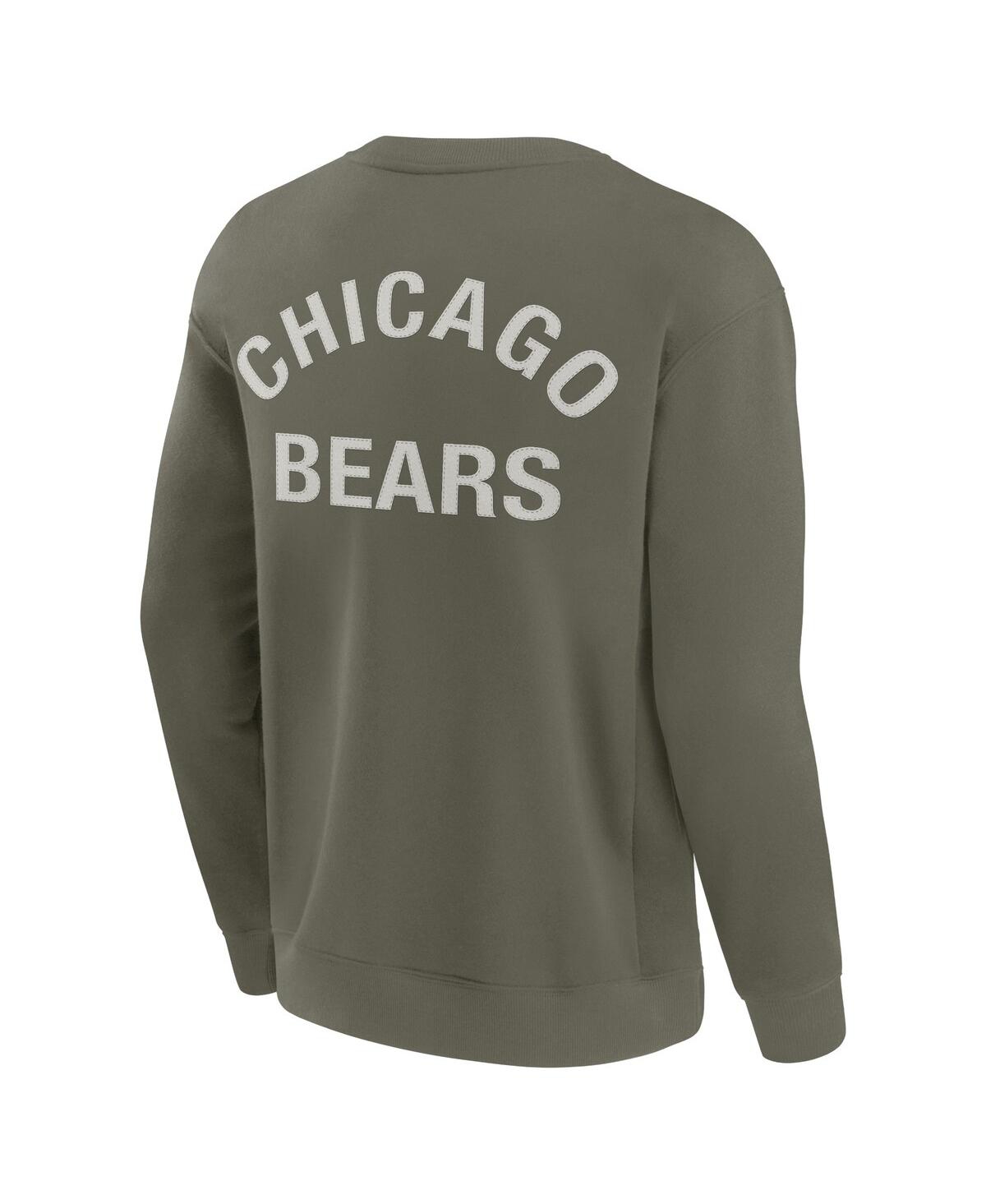 Shop Fanatics Men's And Women's Olive Chicago Bears Super Soft Pullover Crew Sweatshirt