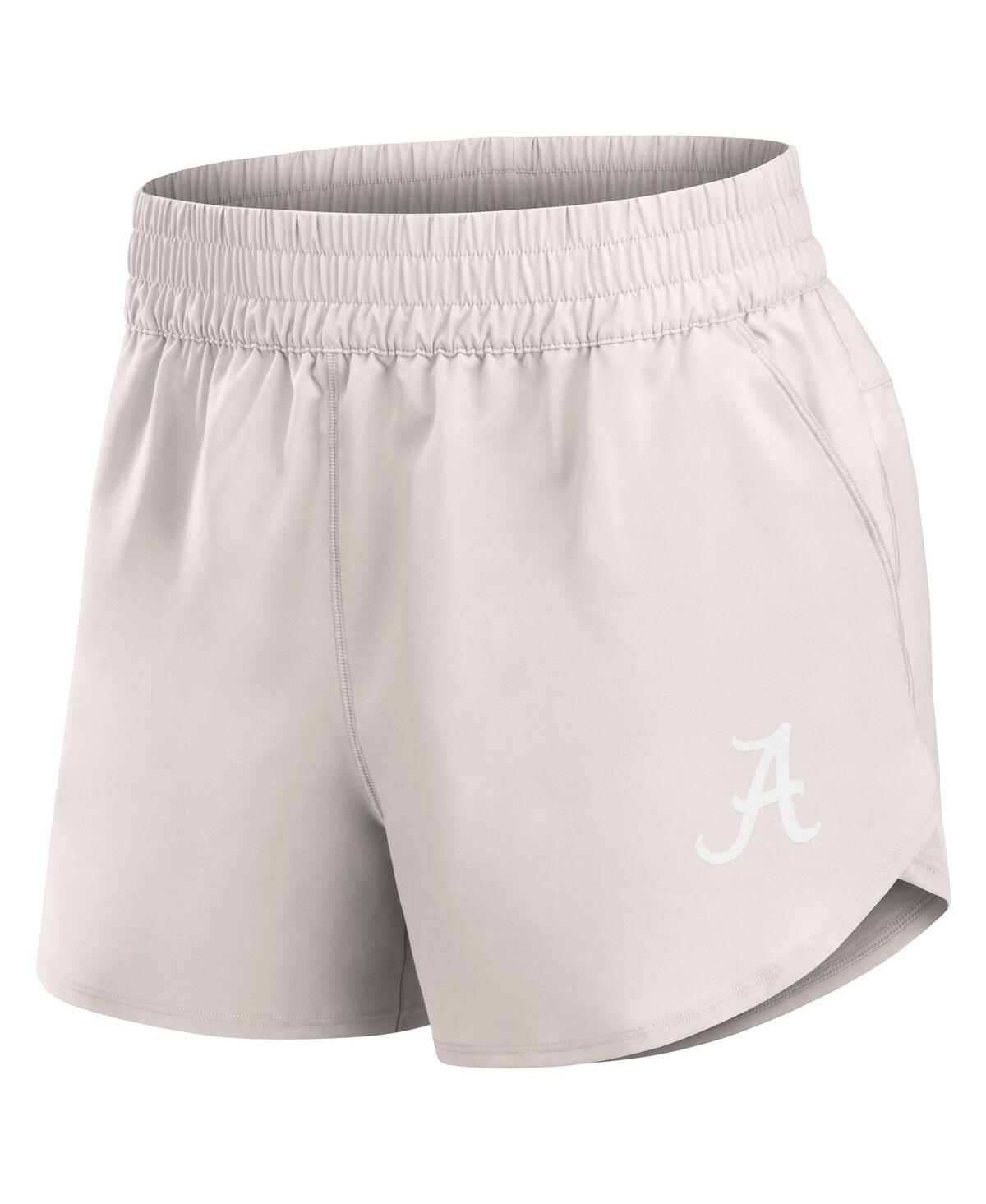 Fanatics Women's Cream Alabama Crimson Tide Studio Woven Vibe Shorts In Cream