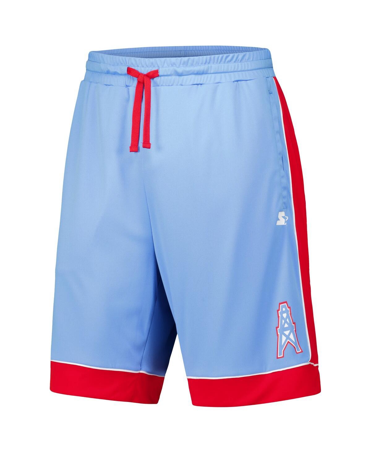 Starter Men'sRed Houston Oilers vintage - like Fan Favorite Shorts - Light Blue, Red