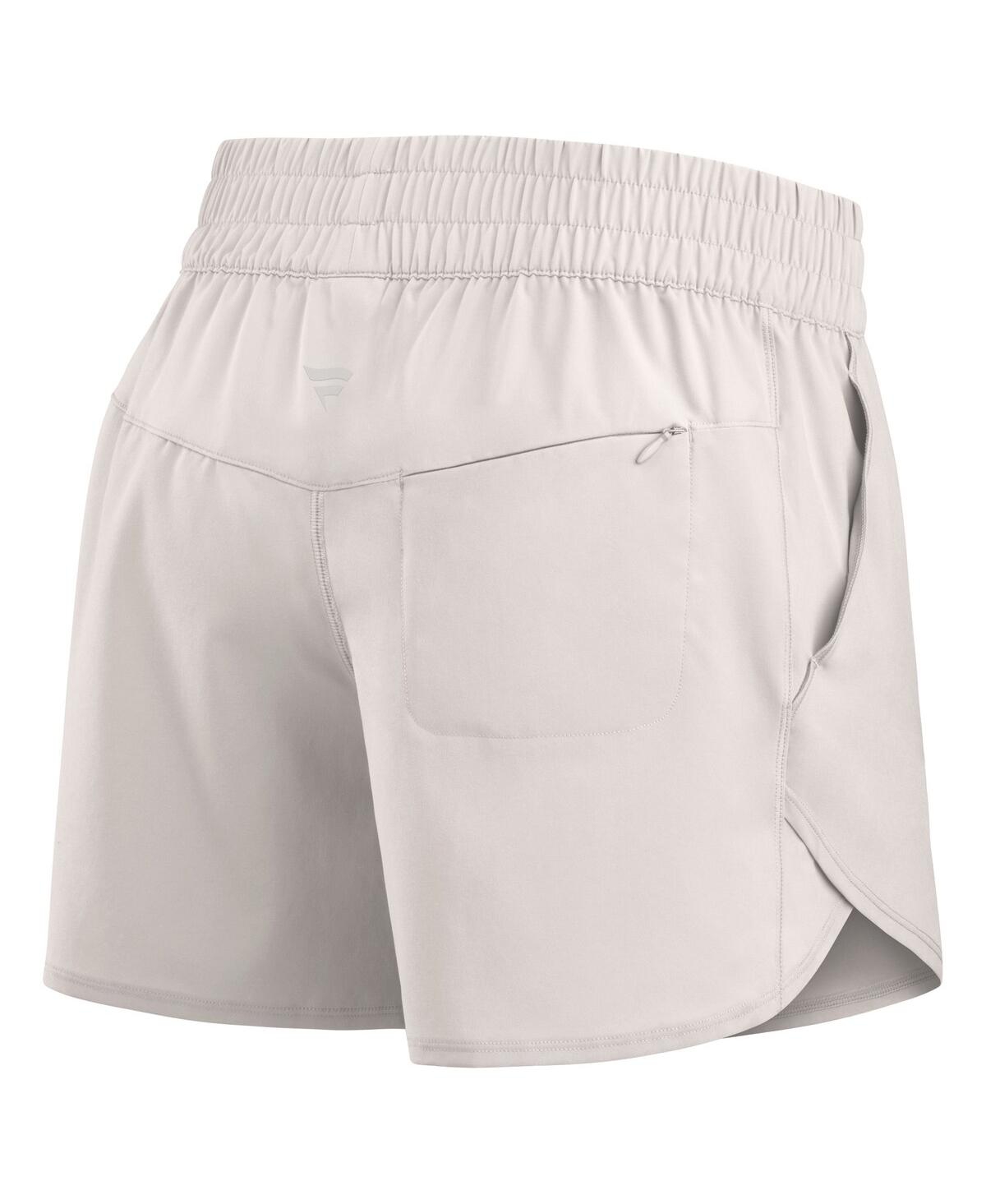 Fanatics Women's Cream Alabama Crimson Tide Studio Woven Vibe Shorts In Cream