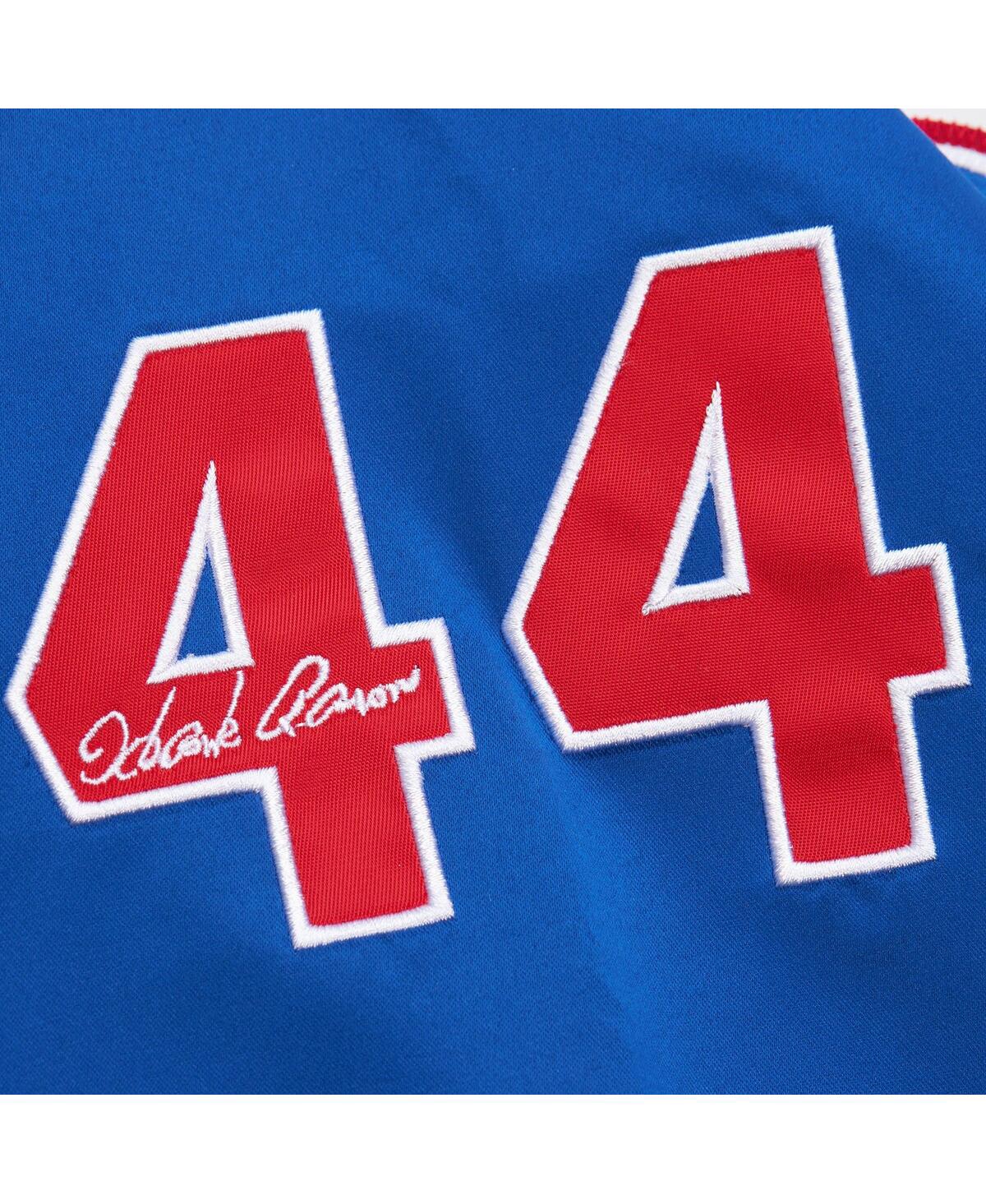 Mitchell & Ness Men's Hank Aaron White/royal Atlanta Braves Cooperstown Collection Legends Lightweight Satin Raglan In White,royal