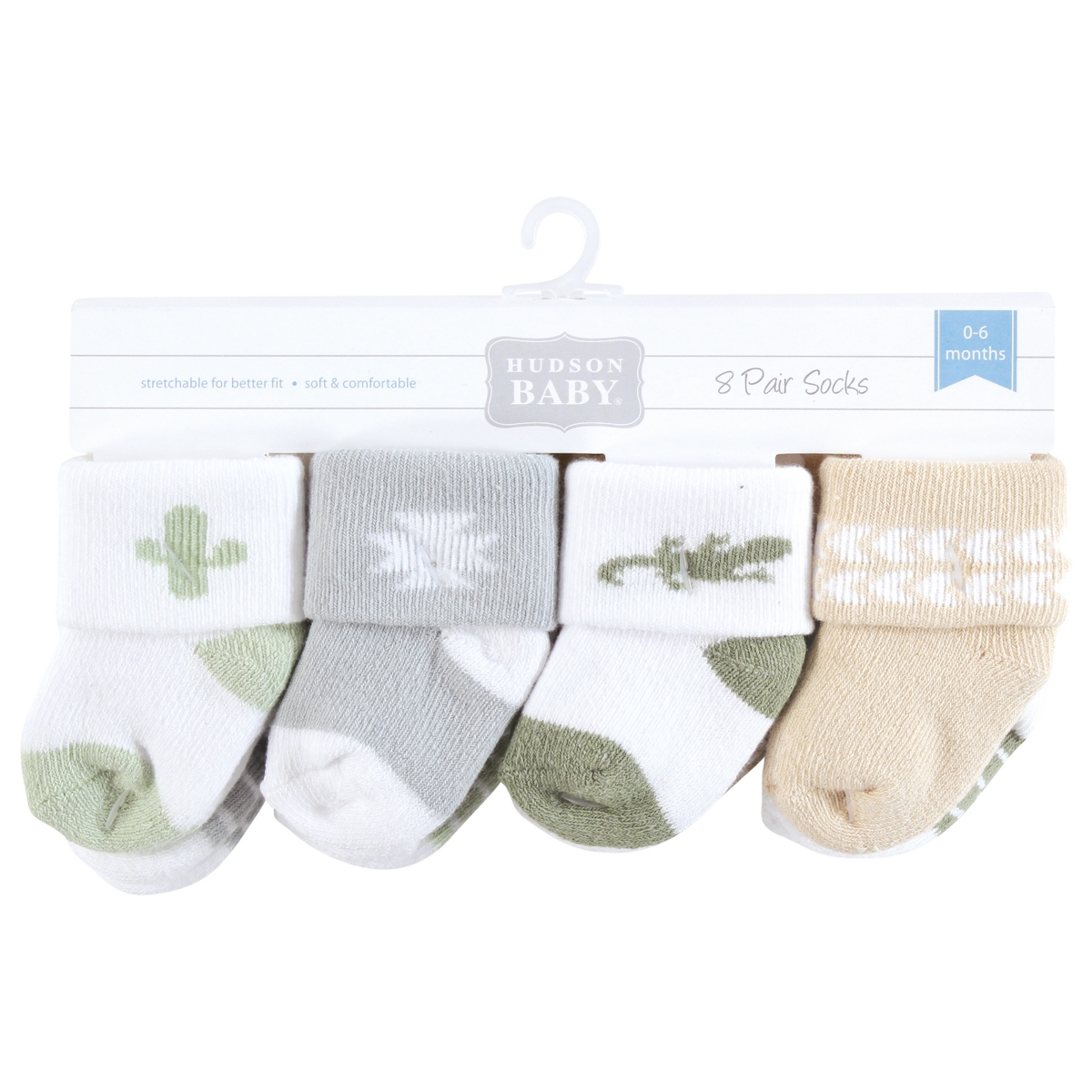 Hudson Baby Baby Boys Cotton Rich Newborn and Terry Socks Lizard