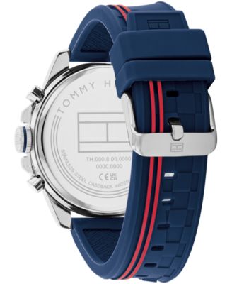 Men's Quartz Navy Silicone Watch 46mm
