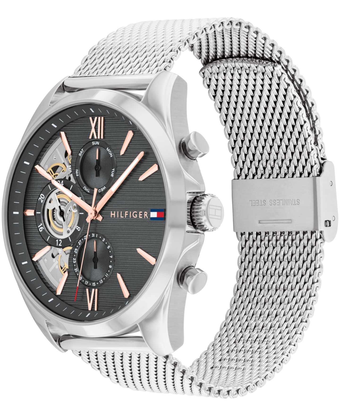 Мужские часы Tommy Hilfiger Multifunction Silver Stainless Steel Watch 43.5mm — фото 2